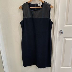 St. John Knits black dress with leather detail